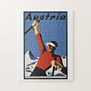 Vintage Travel Austria Ski Legpuzzel