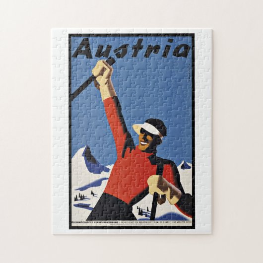 Vintage Travel Austria Ski Legpuzzel (Verticaal)