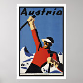 Vintage Travel Austria Ski Poster (Voorkant)