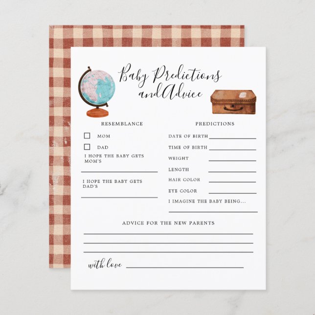 Vintage Travel Baby Predications and Advice (Voorkant / Achterkant)