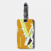 Vintage Travel Bagagelabel Geel (Achterkant verticaal)