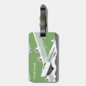 Vintage Travel Bagagelabel Green (Achterkant verticaal)