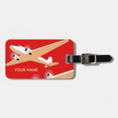 Vintage Travel Bagagelabel Red (Voorkant horizontaal)