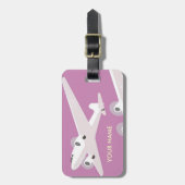 Vintage Travel Bagagelabel Roze (Voorkant verticaal)