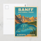 Vintage Travel Banff Nationaal Park Retro Schilder Briefkaart (Voorkant / Achterkant)