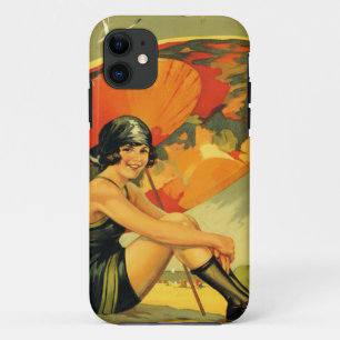 Vintage Travel Beach Poster iPhone cover