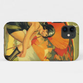 Vintage Travel Beach Poster iPhone cover (Achterkant (horizontaal))