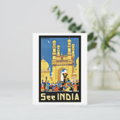 Vintage Travel Bekijk India Aisa Briefkaart (Staand voorkant)