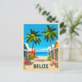 Vintage Travel Belize Beach Seaside Caribbean Briefkaart (Staand voorkant)