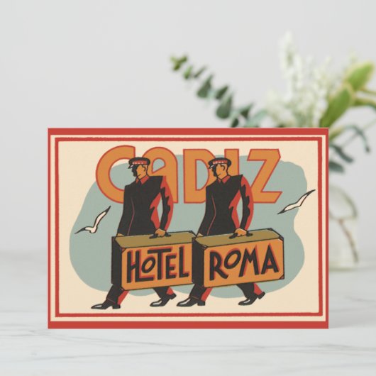 Vintage Travel Bellhops Hotel Roma, Cadiz, Spanje (Staand voorkant)