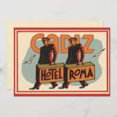 Vintage Travel Bellhops Hotel Roma, Cadiz, Spanje (Voorkant / Achterkant)