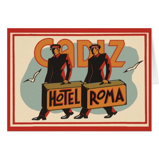 Vintage Travel Bellhops Hotel Roma, Cadiz, Spanje (Voorkant Horizontaal)