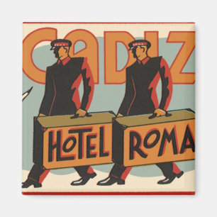 Vintage Travel Bellhops Hotel Roma, Cadiz, Spanje Magneet