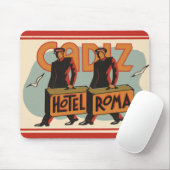 Vintage Travel Bellhops Hotel Roma, Cadiz, Spanje Muismat (Met muis)