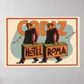 Vintage Travel Bellhops Hotel Roma, Cadiz, Spanje Poster (Voorkant)