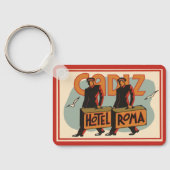 Vintage Travel Bellhops Hotel Roma, Cadiz, Spanje Sleutelhanger (Achterkant)