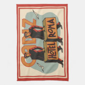 Vintage Travel Bellhops Hotel Roma, Cadiz, Spanje Theedoek (Verticaal)