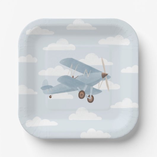 Vintage Travel Birthday Party Papieren Bordje (Voorkant)