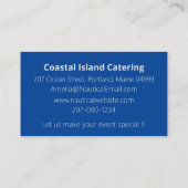 Vintage Travel Blue Ocean Lighthouse Maine Sail Visitekaartje (Achterkant)