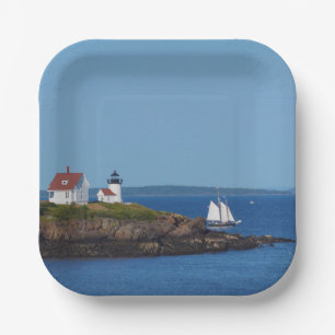 Vintage Travel Blue Ocean Lighthouse Papieren Bordje