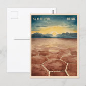 Vintage Travel Bolivia Uyuni Salt Flat Landscape Briefkaart (Voorkant / Achterkant)