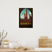 Vintage Travel Bologna Italië Poster (Keuken)