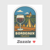 Vintage Travel Bordeaux France Vineyard Retro Sticker (Vel)