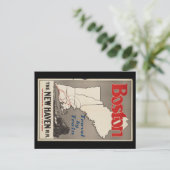 Vintage Travel Boston New Haven Railroad Train Briefkaart (Staand voorkant)