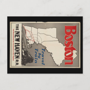 Vintage Travel Boston New Haven Railroad Train Briefkaart