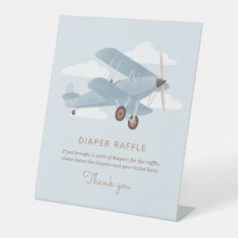 Vintage Travel Boy Baby shower Reclamebord Met Voetstuk