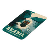 Vintage Travel Brazilië Amazone Regenwoud Natuur Magneet (Linkerzijde)