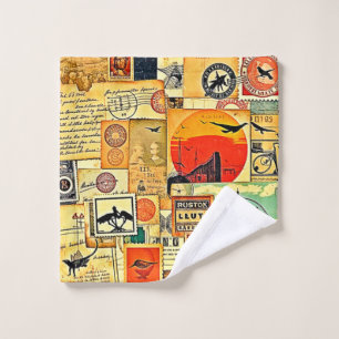 Vintage Travel Briefkaart Art Bad Handdoek