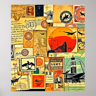Vintage Travel Briefkaart Art Poster