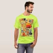 Vintage Travel Briefkaart Art T-shirt (Voorkant volledig)