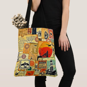 Vintage Travel Briefkaart Art Tote Bag
