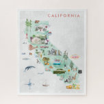 Vintage Travel Briefkaart | California Collectable Legpuzzel<br><div class="desc">Een perfect stuk kunst voor iedereen die van Californië houdt. Met waterverf geïllustreerd overzicht van alle favoriete mijlpalen. Voeg uw douanetekst aan dit ontwerp toe door de "Edit this design sjabloon"vakjes op de rechterkant van het punt te gebruiken of de blauwe "Customize it"knoop te klikken om de tekst te schikken,...</div>