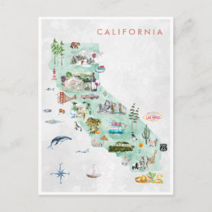 Vintage Travel Briefkaart   Californië