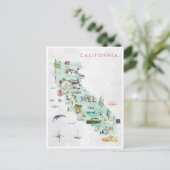 Vintage Travel Briefkaart | Californië (Staand voorkant)