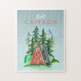 Vintage Travel Briefkaart | Canada Jigzaag Puzzle Legpuzzel