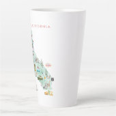 Vintage Travel Briefkaart | Latte Mok Californië (Voorkant)