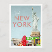 Vintage Travel Briefkaart | New York (Voorkant)