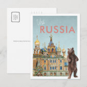 Vintage Travel Briefkaart | Rusland (Voorkant / Achterkant)