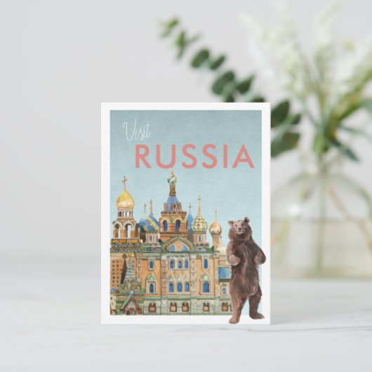 Vintage Travel Briefkaart | Rusland (Staand voorkant)