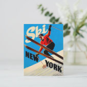 Vintage Travel Briefkaart - Ski New York (Staand voorkant)
