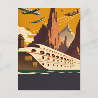 Vintage Travel Briefkaart voor bootstralen
