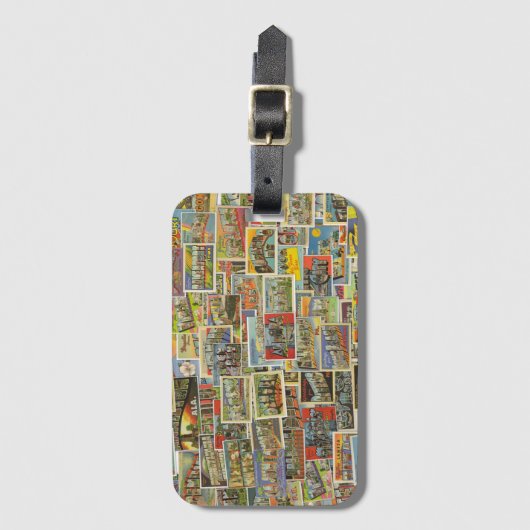 Vintage Travel Briefkaarten Bagagelabel (Voorkant (verticaal))