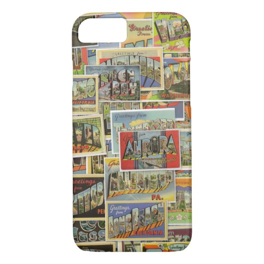 Vintage Travel Briefkaarten Telefoontas Case-Mate iPhone Case (Achterkant)