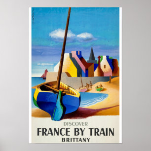 Vintage Travel - Brittany - Bretagne Frankrijk Poster