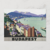 Vintage Travel Budapest Hongarije Briefkaart (Voorkant)
