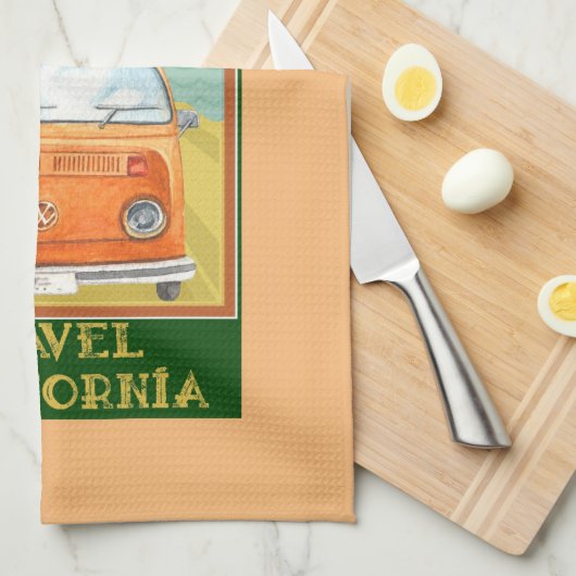 Vintage Travel California Theedoek (Quarter Fold)